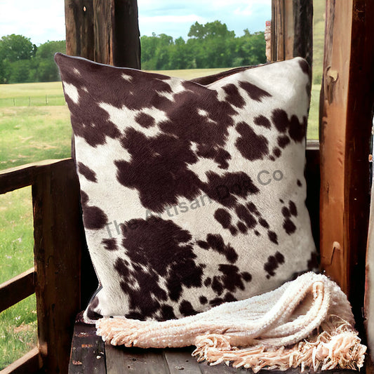 Moody Cow - Faux Cowhide Cushion