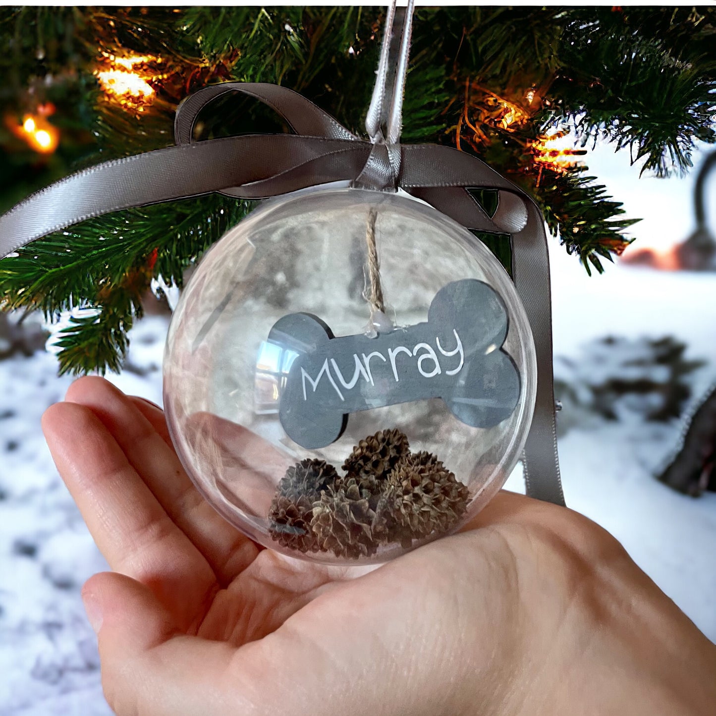 Personalised Dog Bone Christmas Bauble