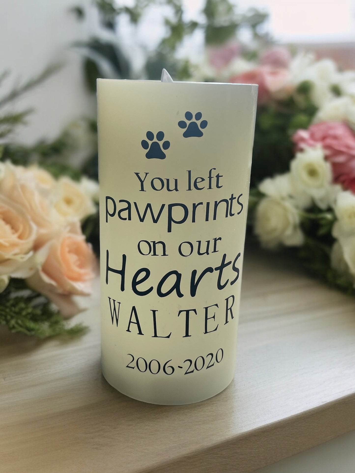 LED Pet Loss Memorial Personalised Candle