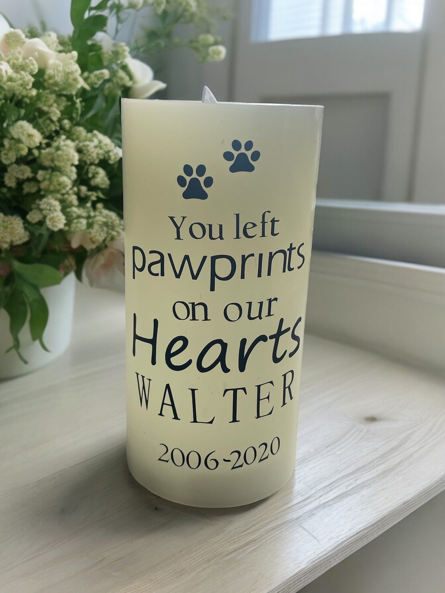 LED Pet Loss Memorial Personalised Candle