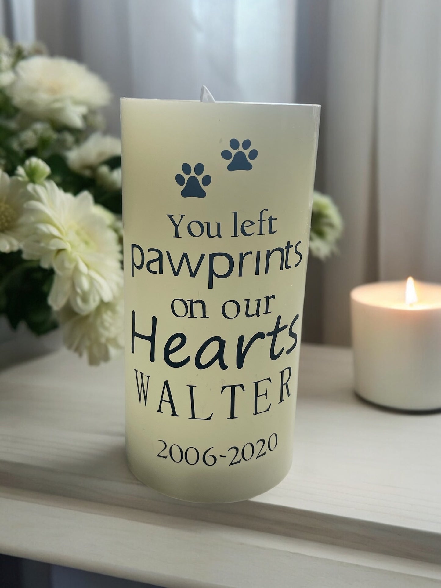 LED Pet Loss Memorial Personalised Candle