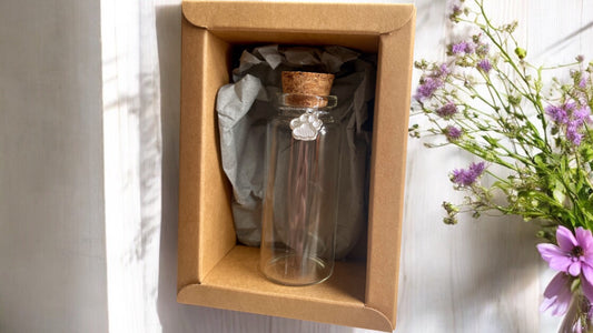 Personalised Pet Fur and Ashes Keepsake Glass Bottle And Paw Charm