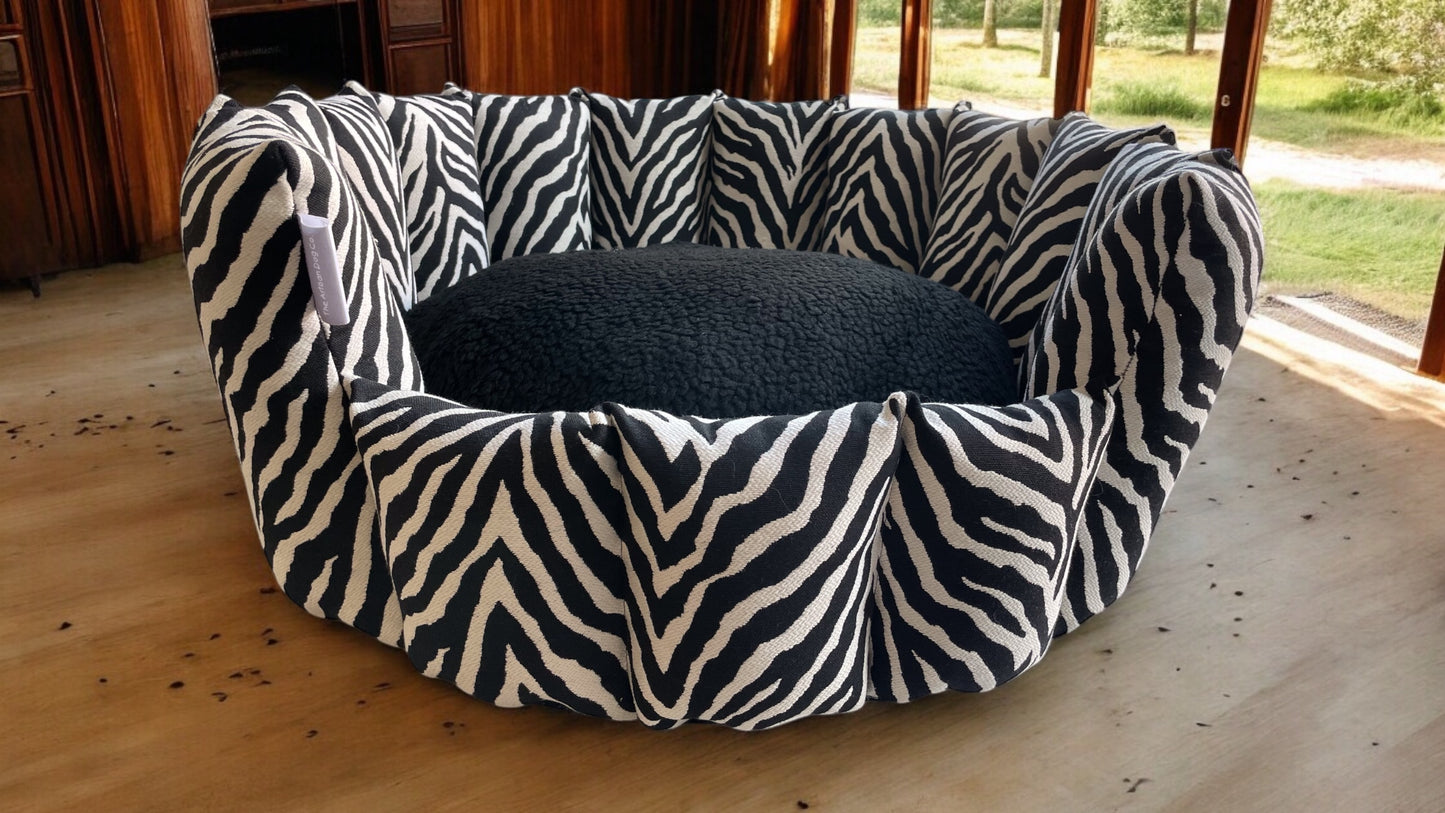 Zebra Print Pocket Sided Dog/Pet Bed
