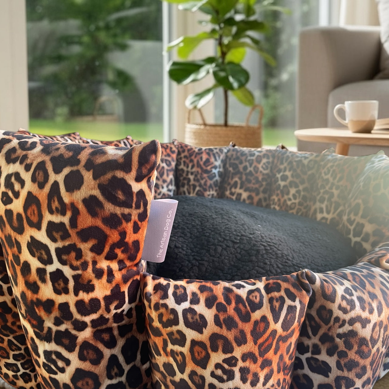 Leopard Print Pocket Sided Dog/Pet Bed