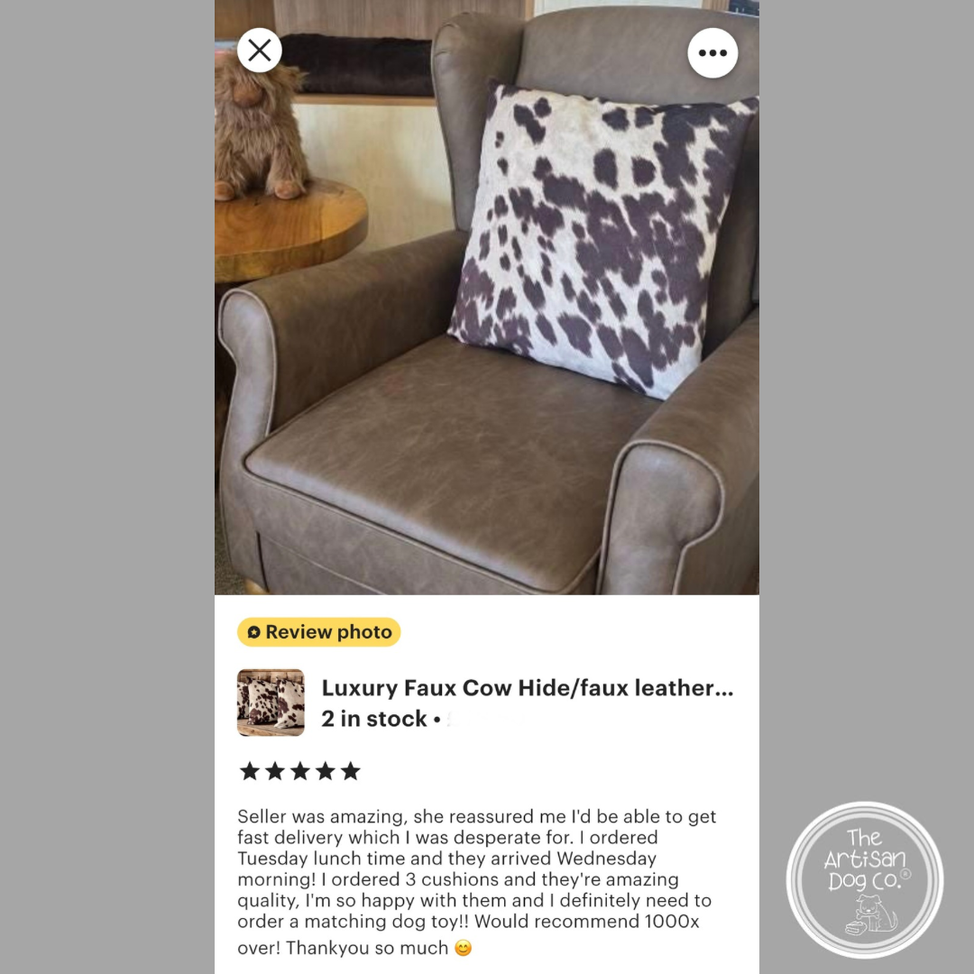 Moody Cow - Faux Cowhide Cushion