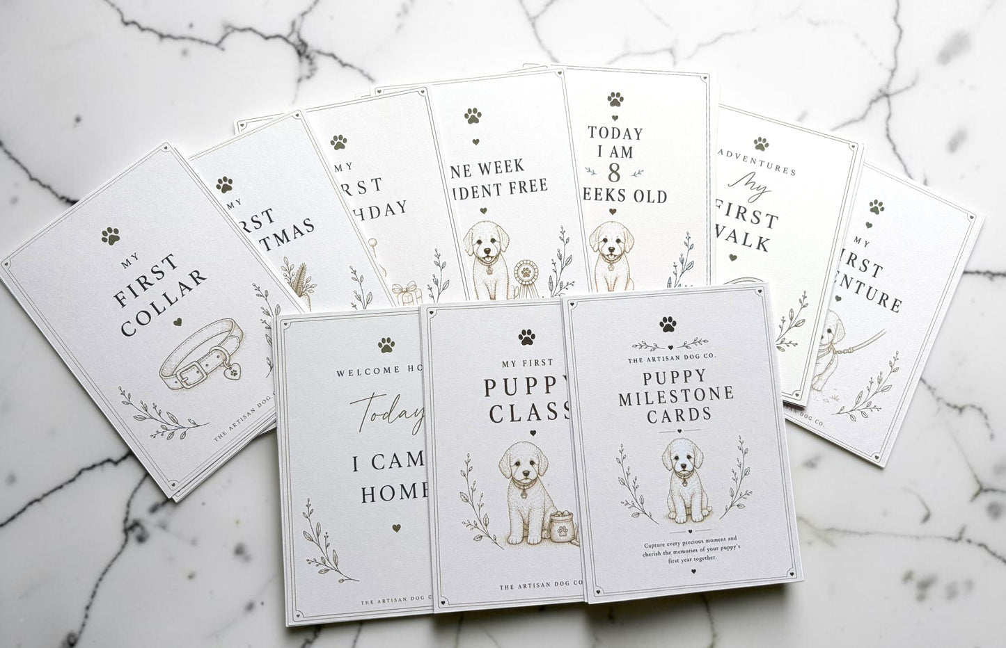 Puppy Milestone Cards | A Beautiful Record of Their First Year