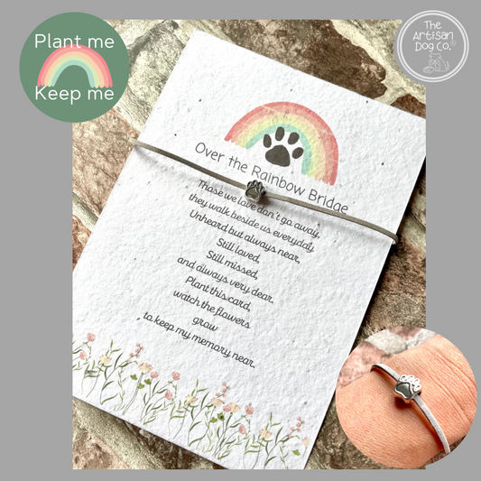 Over the Rainbow Bridge Plantable Keepsake card and Bracelet