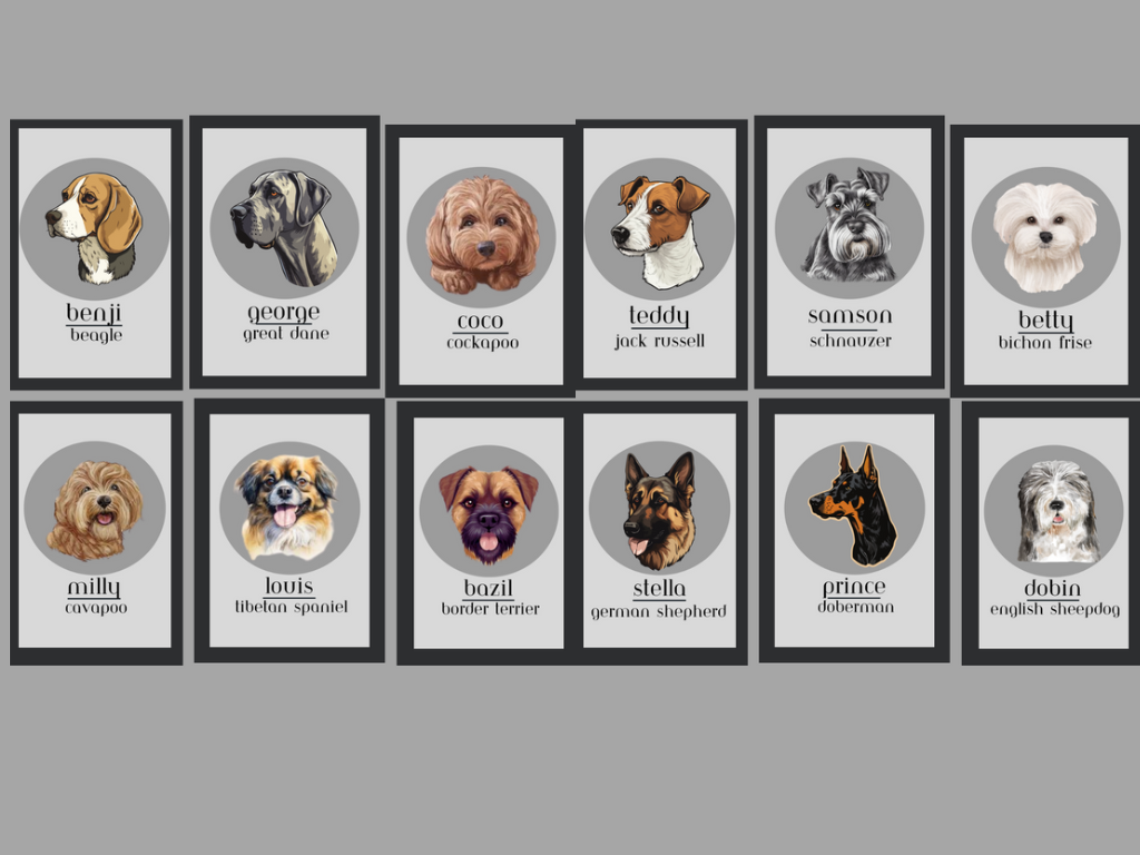 Personalised Dog Breed Portrait Greeting Card (A5)
