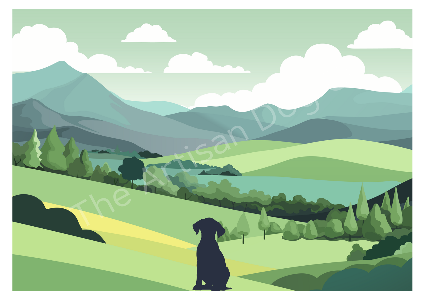 Dog in Nature Greetings Card