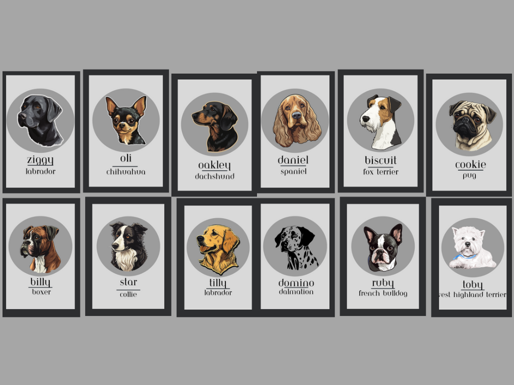 Personalised Dog Breed Portrait (digital, printed or framed)