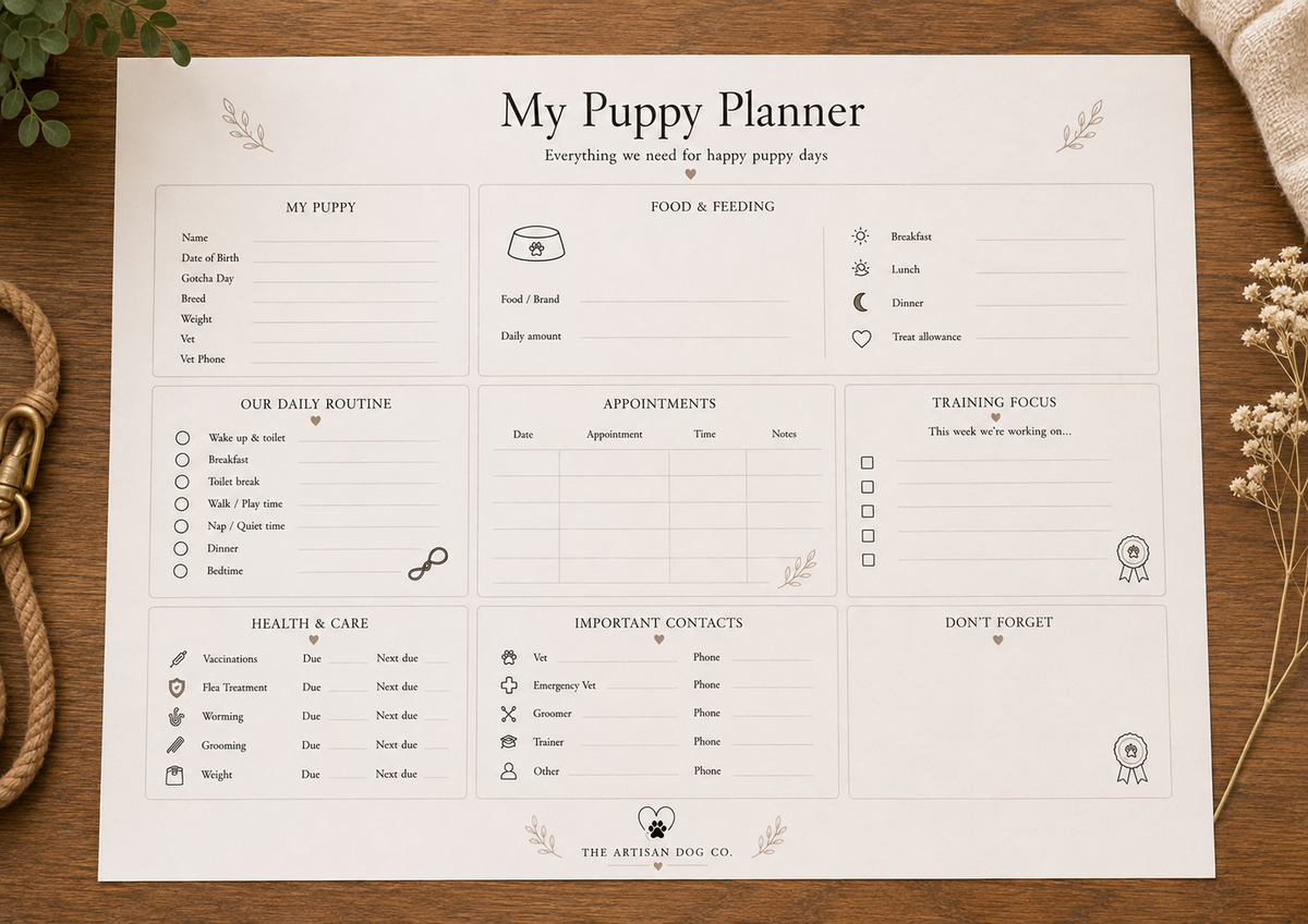 My Puppy Planner — A3 Puppy Wall Planner | Pack of 5