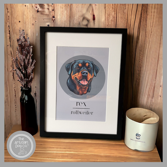 Personalised Dog Breed Portrait (digital, printed or framed)