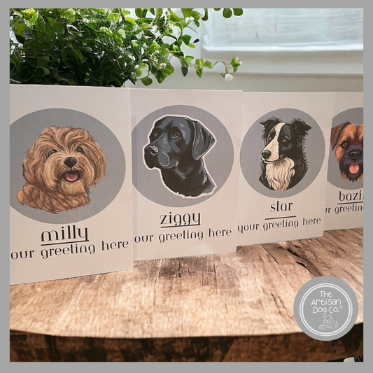 Personalised Dog Breed Portrait Greeting Card (A5)