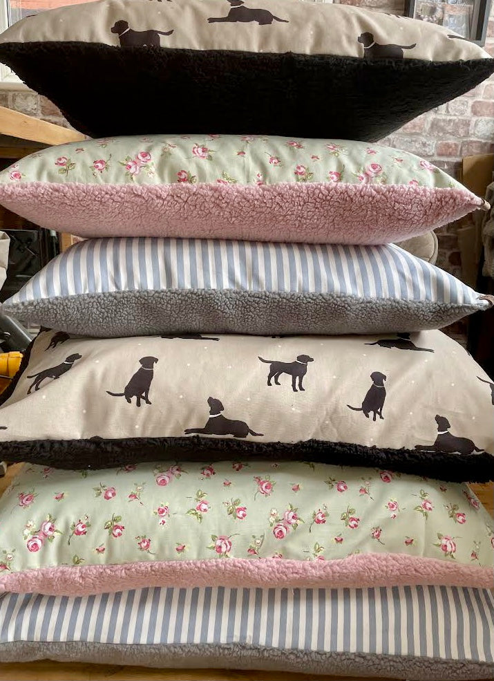 Double Sided Pillow Bed/Crate Cushion - Walter Dog Print