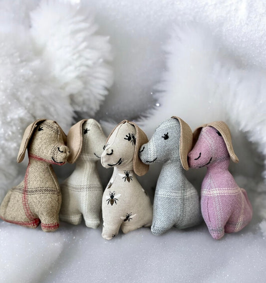Handcrafted Toy Squeaky Dog - choice of fabrics