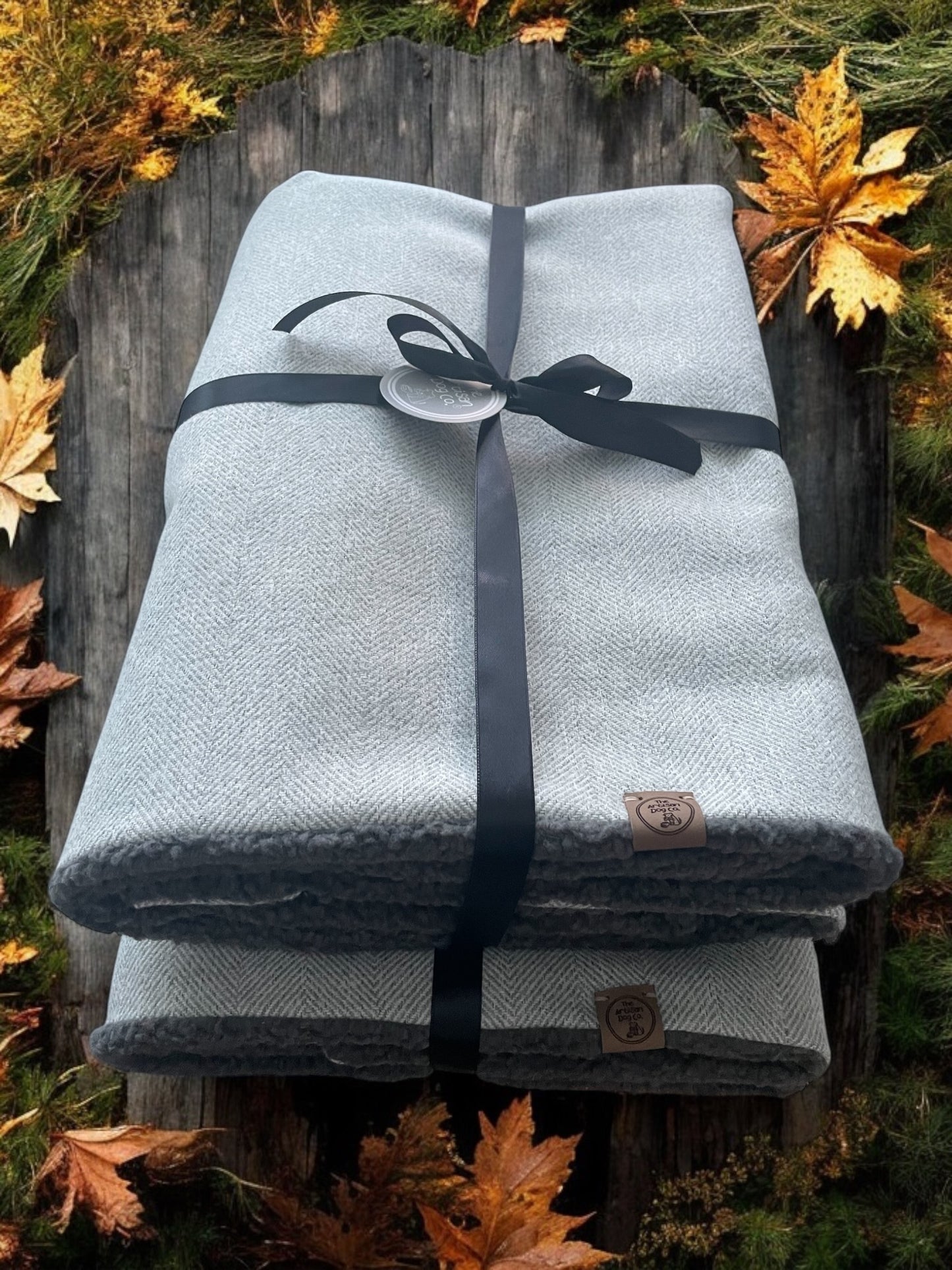 Handcrafted dog/cat/pet blanket/throw - Grey Herringbone