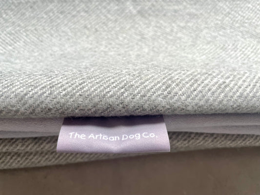Handcrafted dog/cat/pet blanket/throw/sofa protector - Grey Herringbone