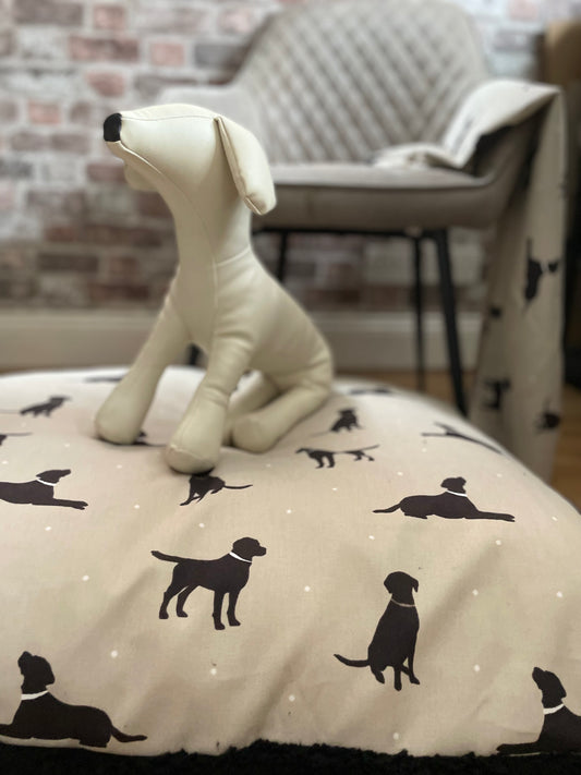 Double Sided Pillow Bed/Crate Cushion - Walter Dog Print