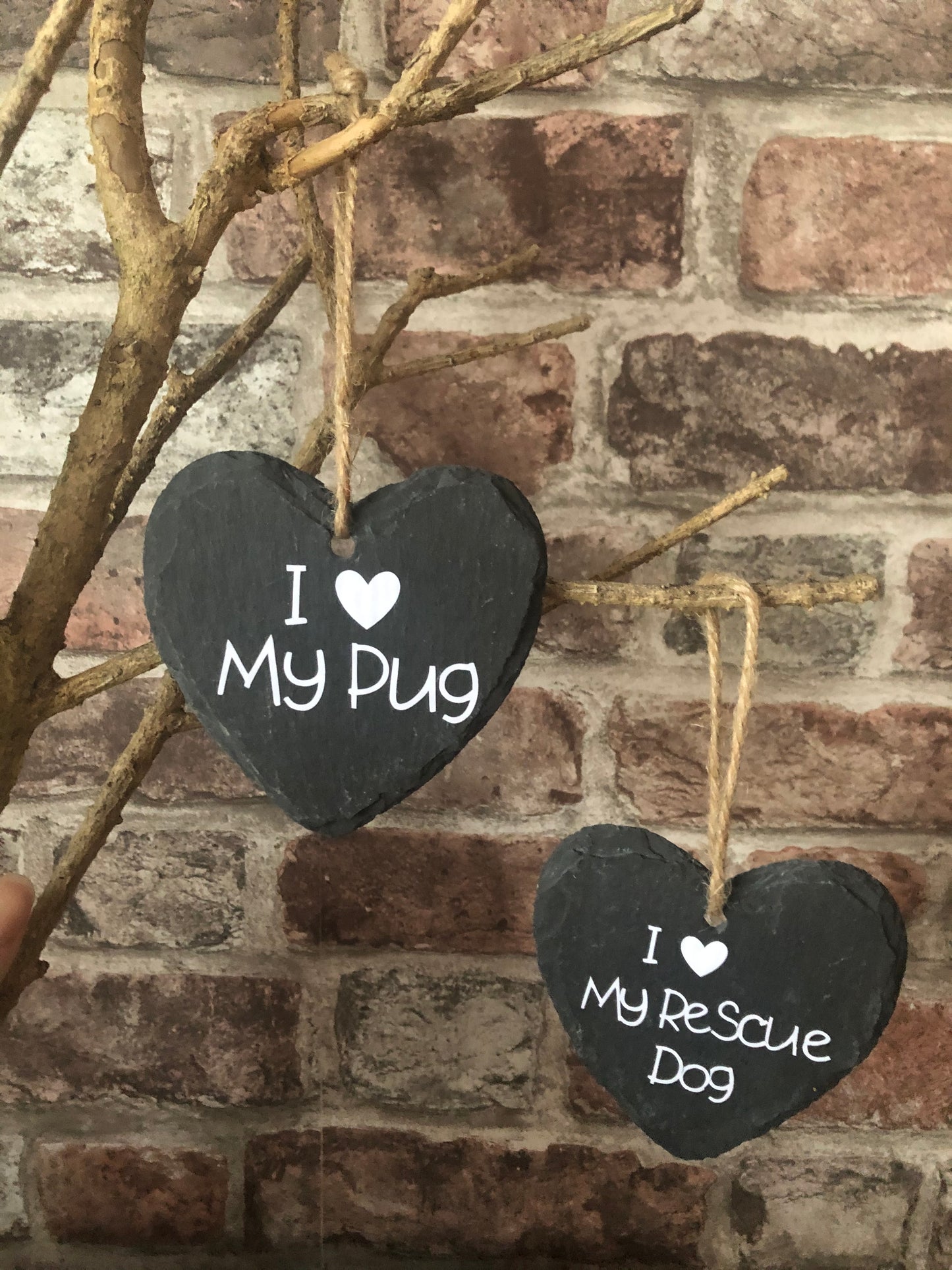Personalised Dog Slate Heart Plaques