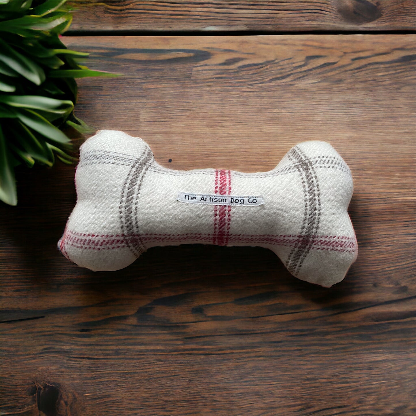 Handcrafted Toy Squeaky Dog Bone - choice of fabrics