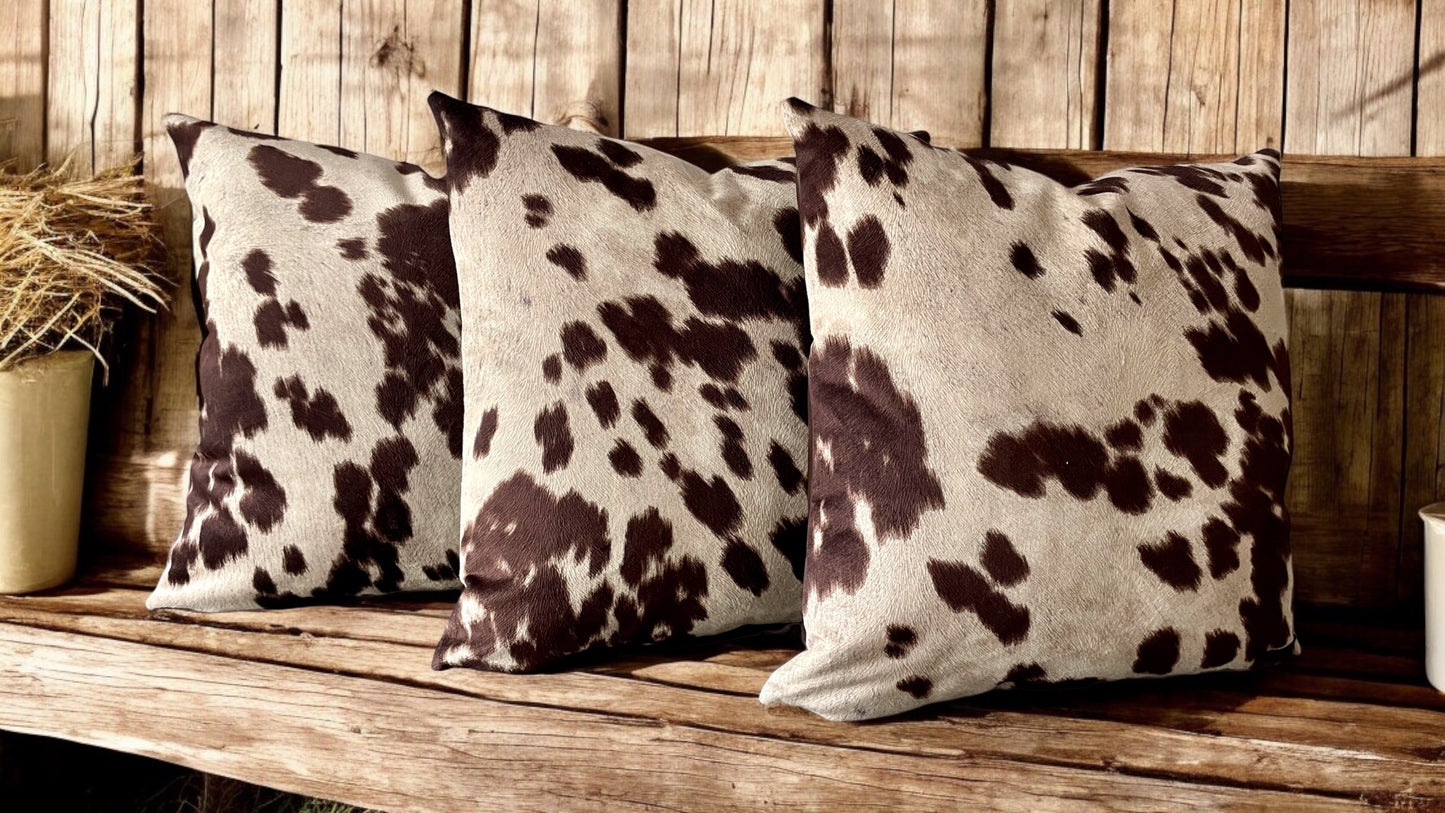 Moody Cow - Faux Cowhide Cushion
