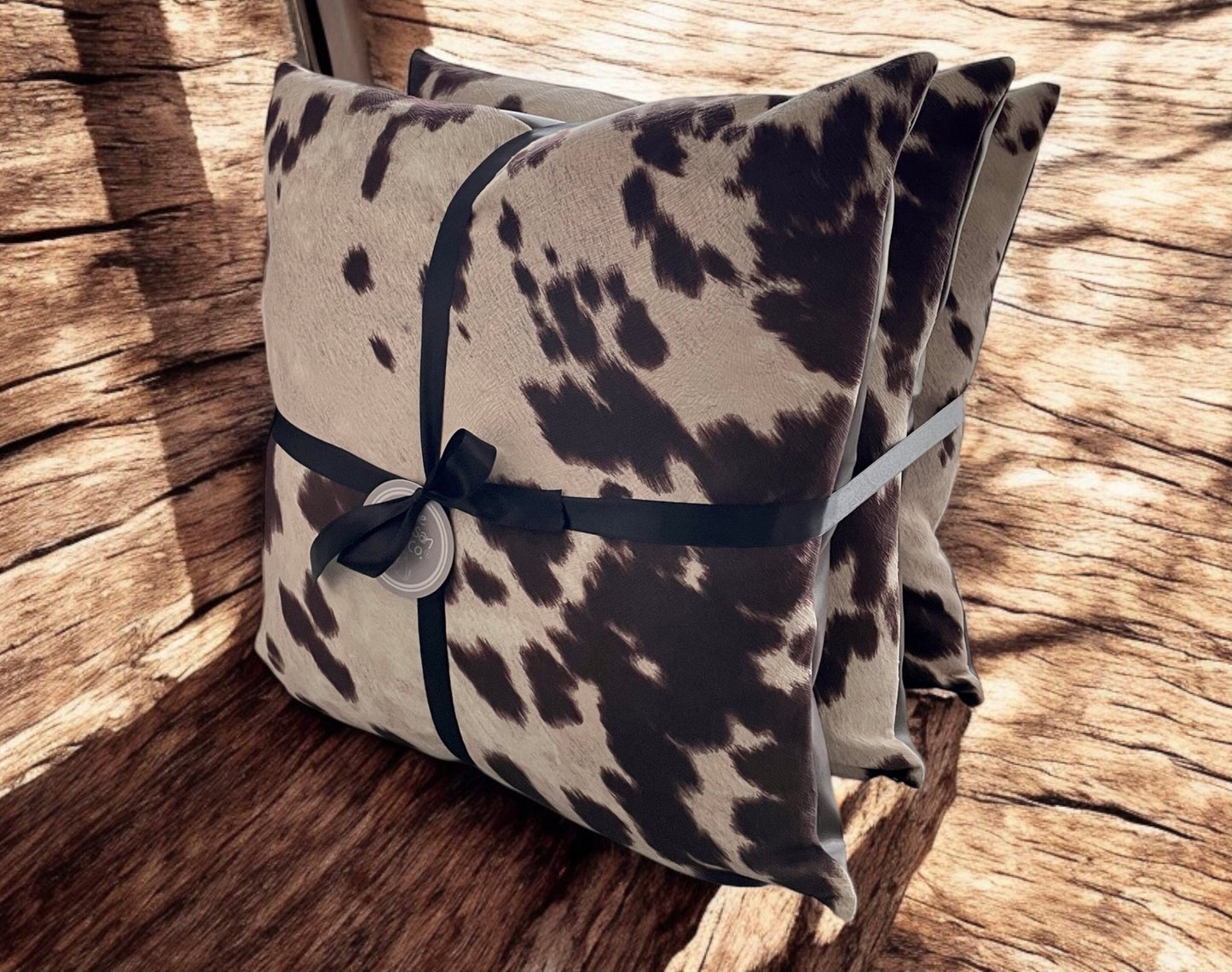 Moody Cow - Faux Cowhide Cushion