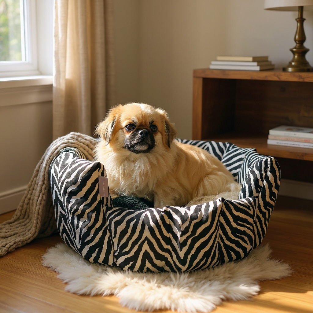 Zebra Print Pocket Sided Dog/Pet Bed