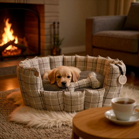 Luxury Handcrafted Pocket Sided Dog/Pet Bed - Harris Collection