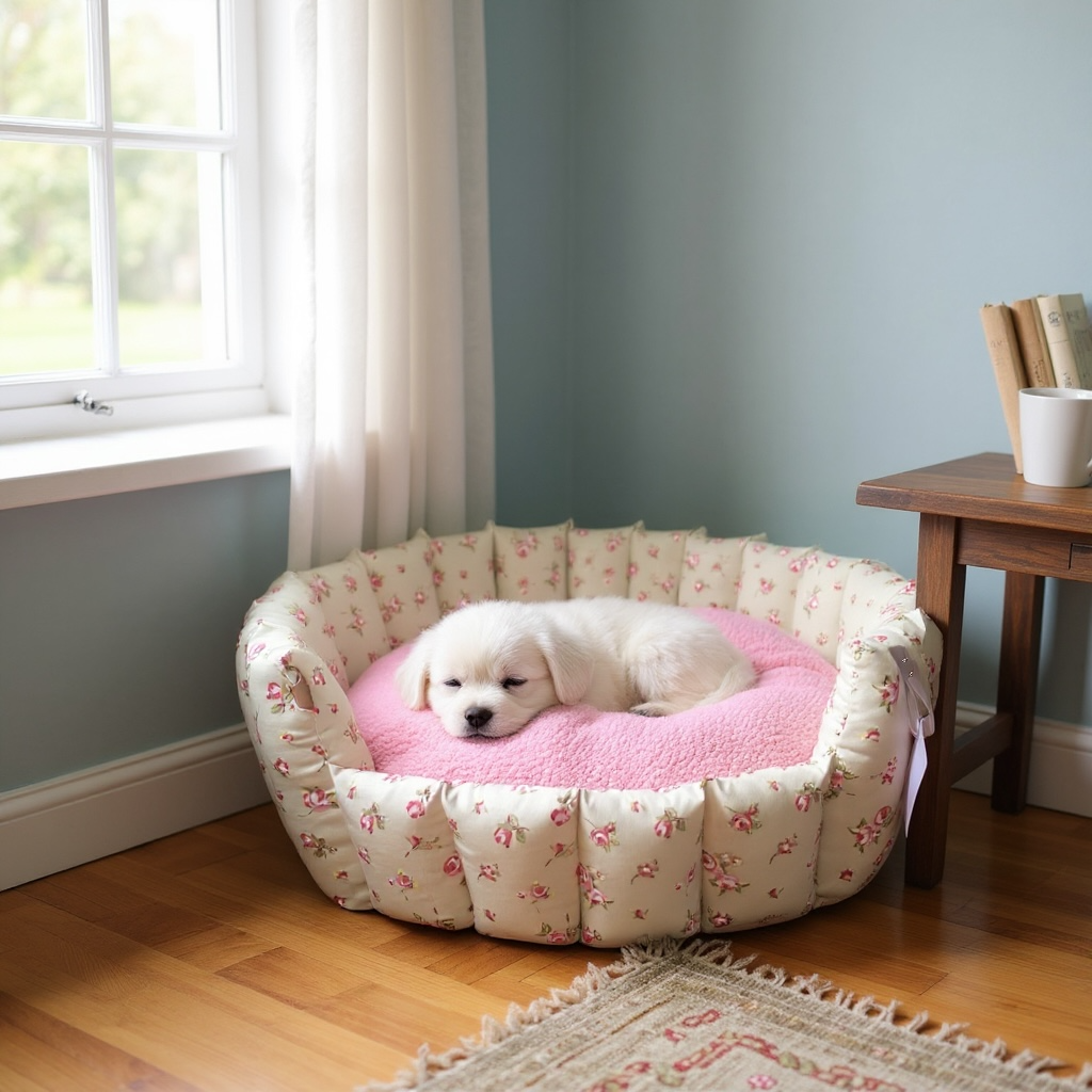 Luxury Handcrafted Cotton Pocket Sided Pet/Dog Bed - The Dolly Collection