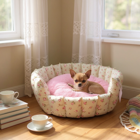 Luxury Handcrafted Cotton Pocket Sided Pet/Dog Bed - The Dolly Collection