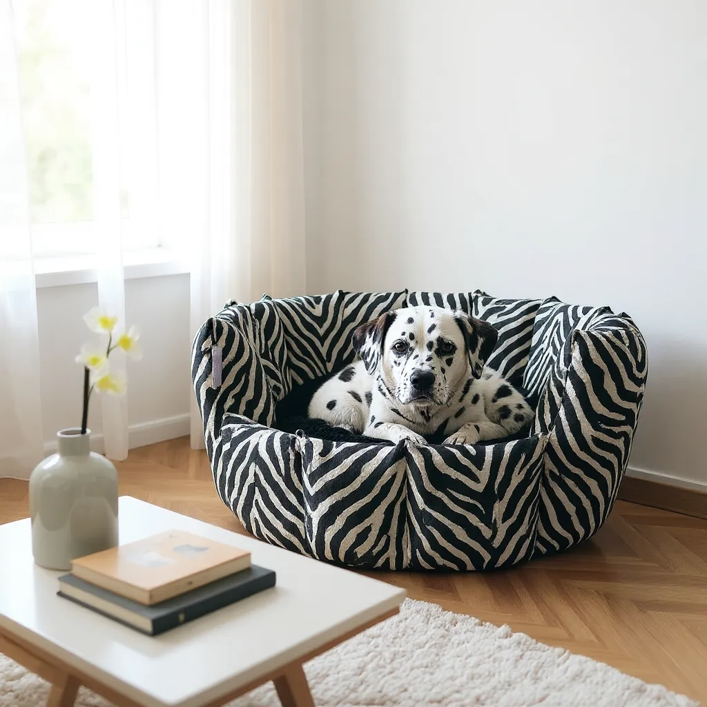 Zebra Print Pocket Sided Dog/Pet Bed