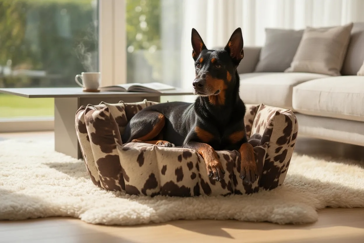 Luxury Handmade Faux Cow Hide Pocket Sided Dog/pet Bed with removable cushion