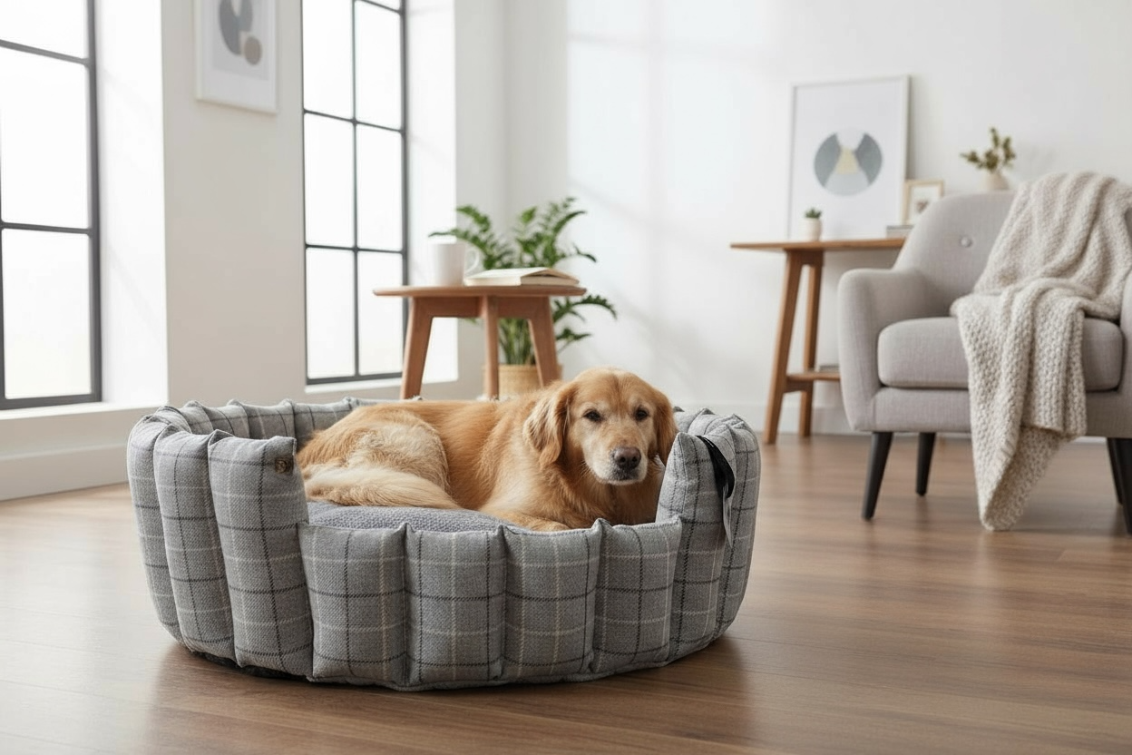Luxury Handcrafted Pocket Sided Dog/Pet Bed - Harris Collection