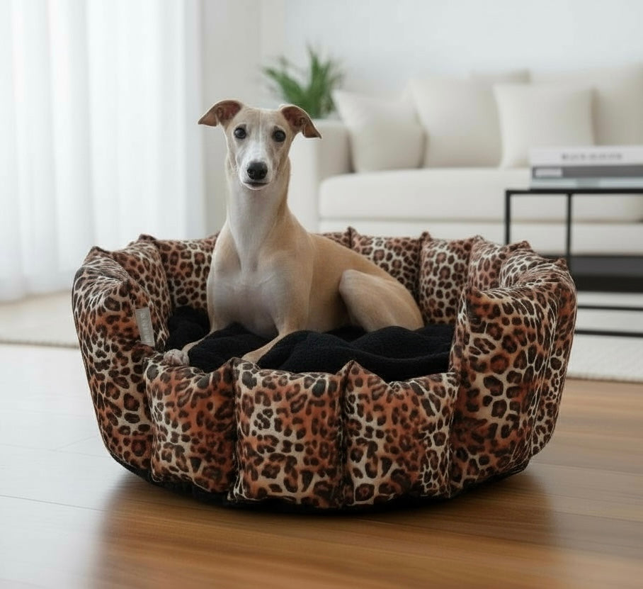 Leopard Print Pocket Sided Dog/Pet Bed