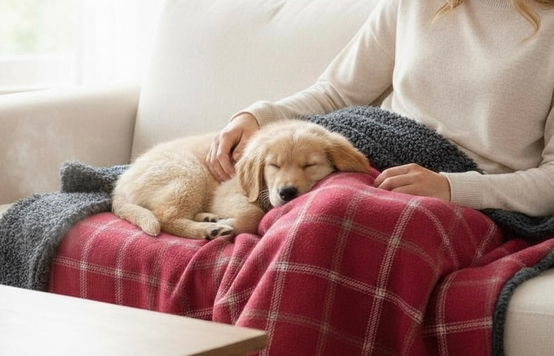 Luxury Handcrafted Drogo Red Check Dog/pet Blanket