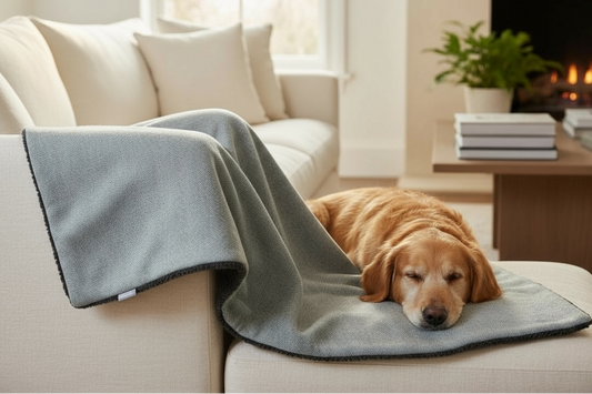 Handcrafted dog/cat/pet blanket/throw/sofa protector - Herringbone Fabrics