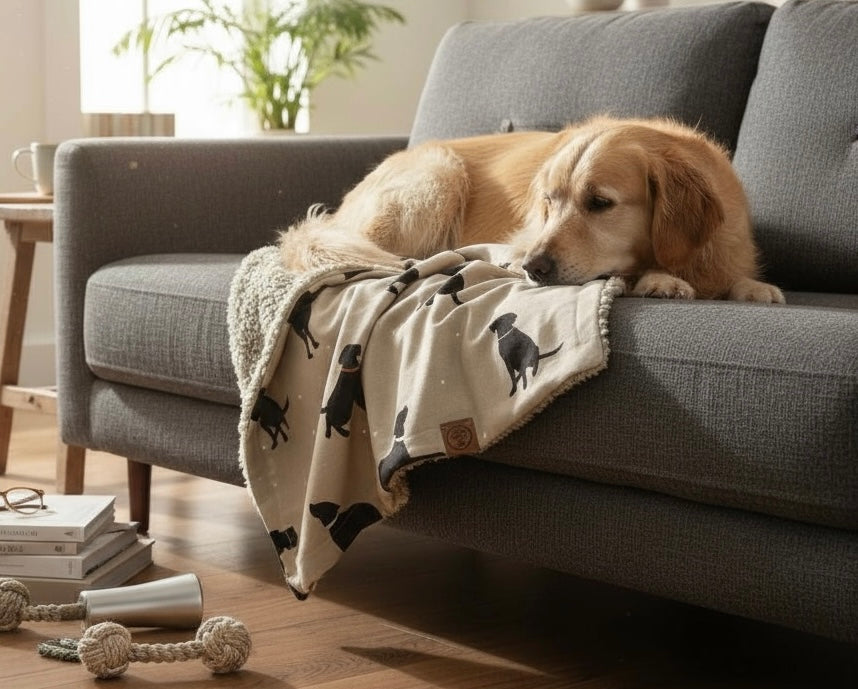 Handcrafted Luxury Dog Blanket - The Walter Collection Dog Print