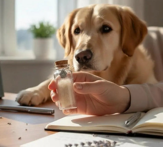 Personalised Pet Fur and Ashes Keepsake Glass Bottle And Paw Charm