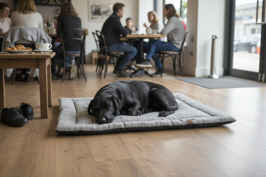 Foldable Dog Travel Mat | Handmade Cushioned Pet Mat | Portable Dog Bed UK | Machine Washable Dog Mat